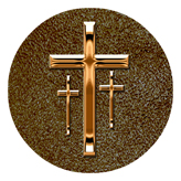 DAROUND 517 CP SH BR Copper 3 Crosses Shimmer Brown Background